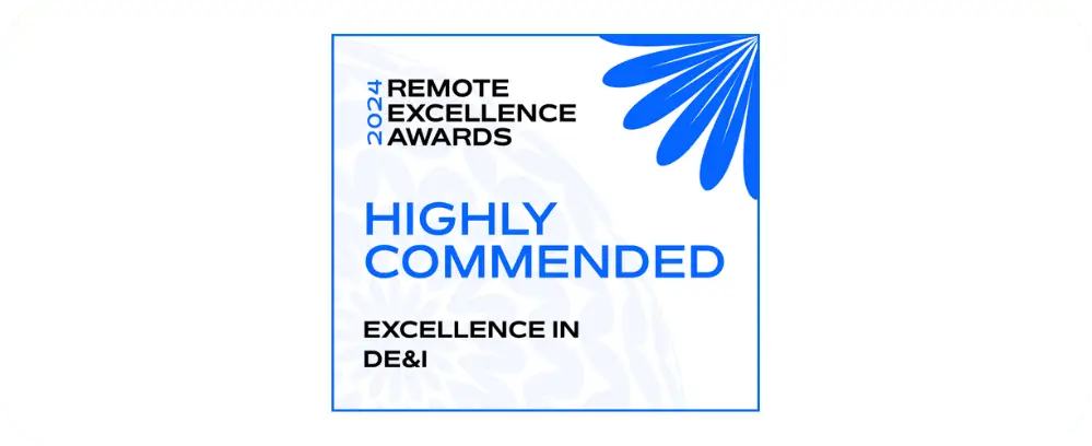 Remote Award DEI Highly commended badge
