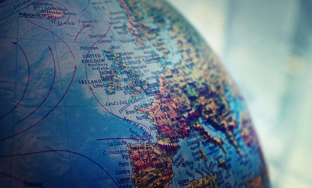 A close-up to a globe portraying some of the regions mentioned in the section about how accessible medical devices are regulated.